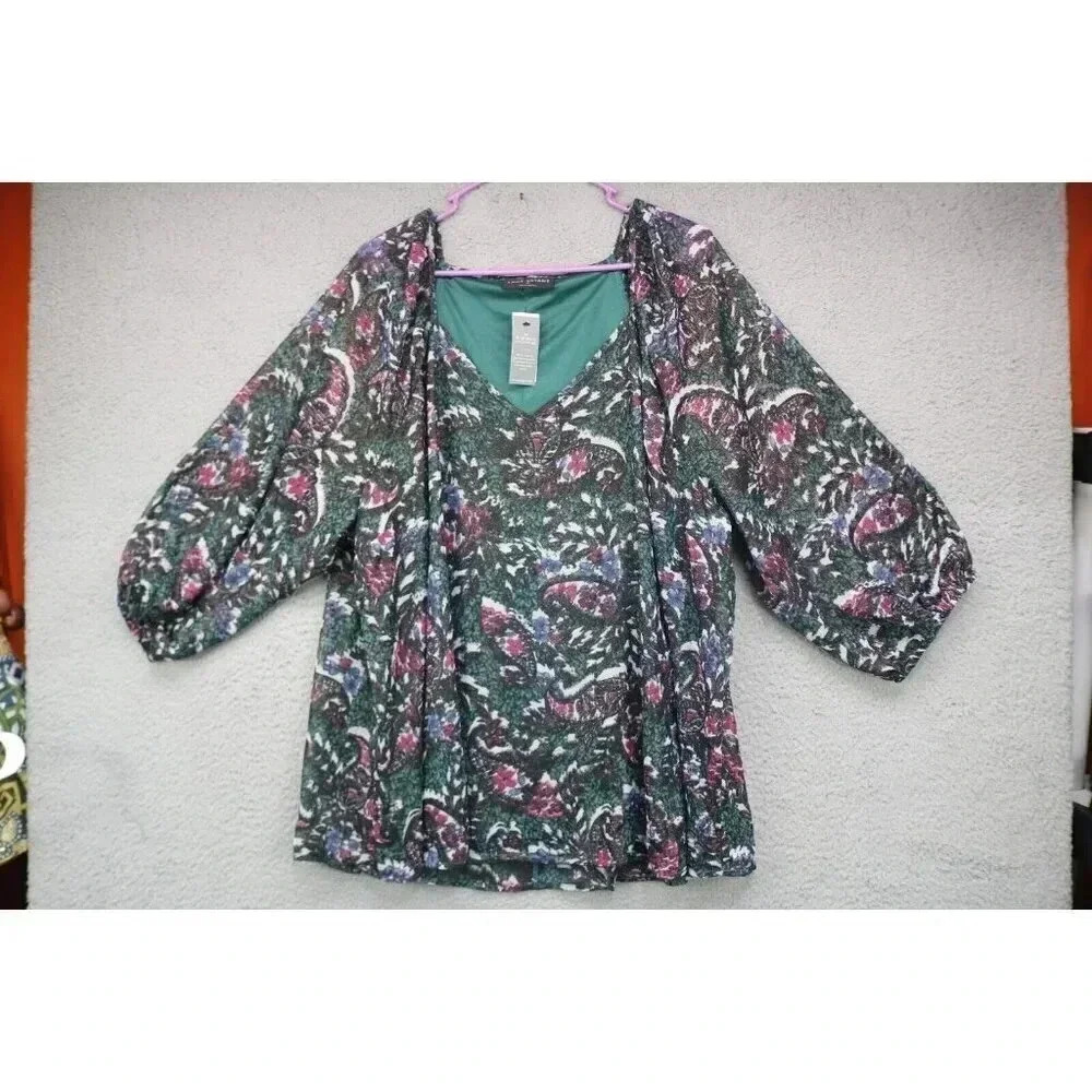 Lane Bryant Illusion Collection Chiffon Blouse-Size 22-New w/Tags